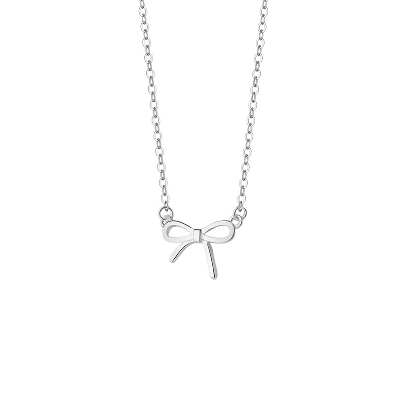 S925 Silberne Schleifen-Halskette mit Grußkarte & Box – An meine Tochter – Ein liebevolles Geschenk für Tochter