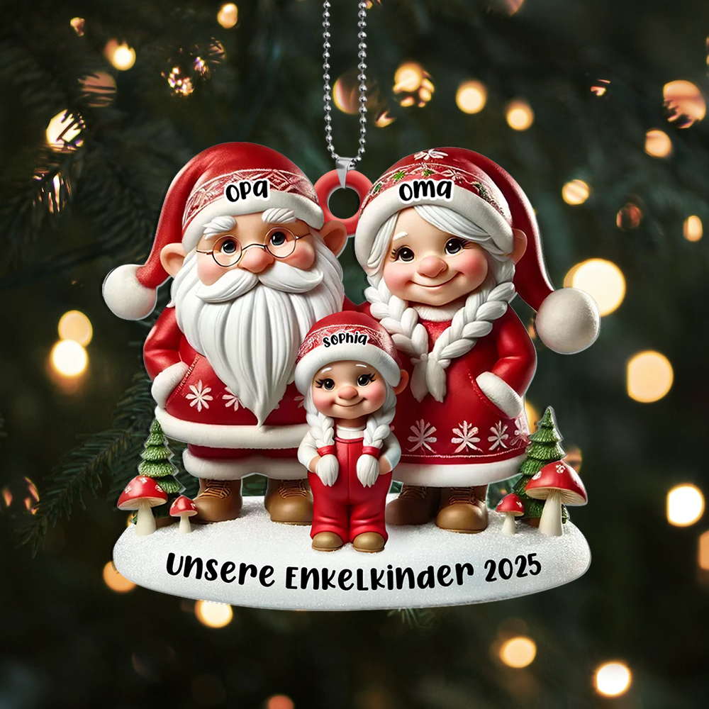3D Weihnachtsanh&auml;nger (Christbaumanh&auml;nger) personalisiert mit Namen & Jahr & Wunschtext &ndash; Geschenk f&uuml;r Gro&szlig;eltern