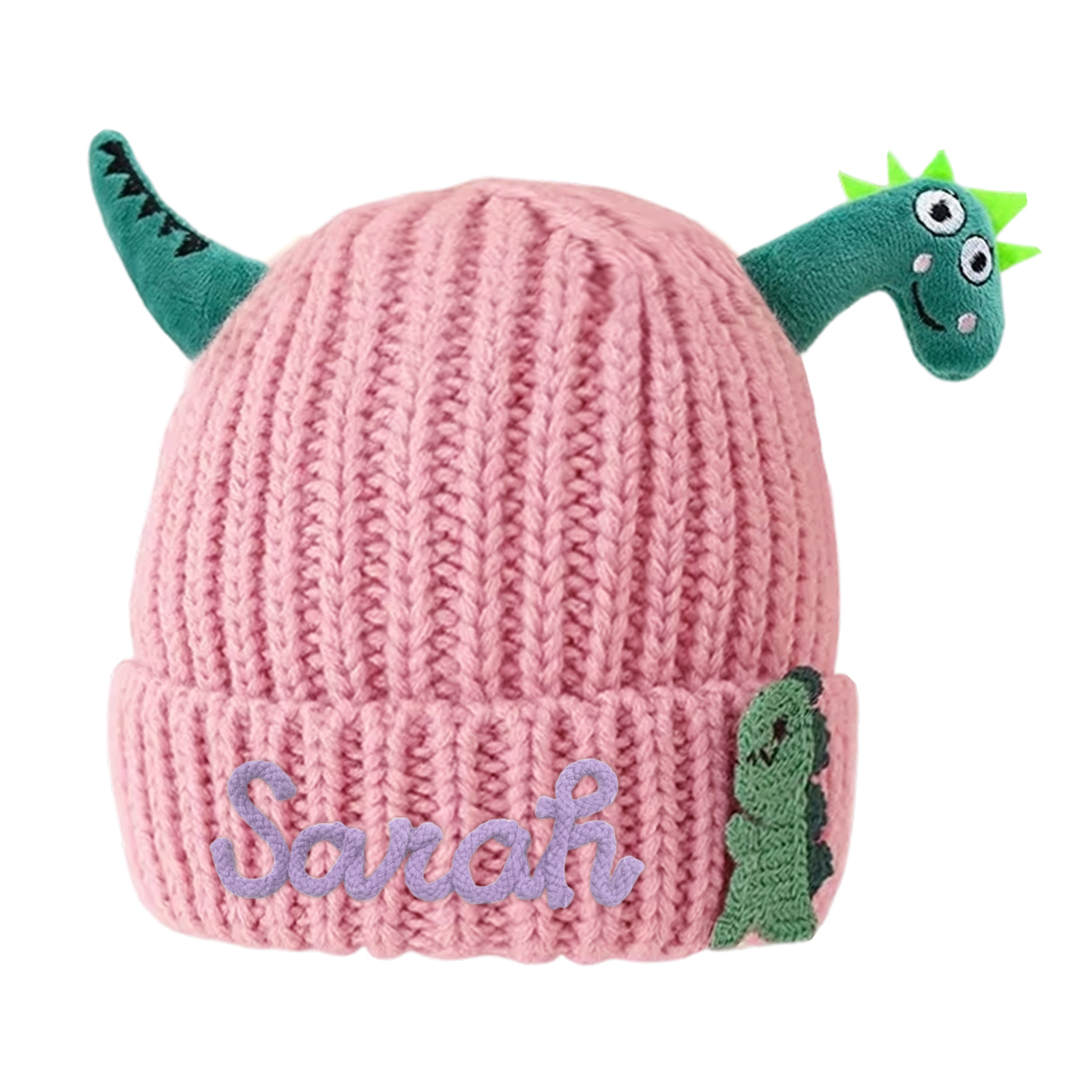 Personalisierte Dinosaurier-Mützen mit Namen für Kleinkinder – handbestickte Kindermütze