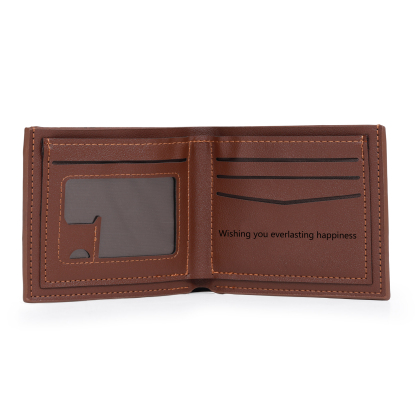 Personalisierte Herren Geldbörse aus PU‑Leder, individuell mit Foto, Kalender oder Namensgravur