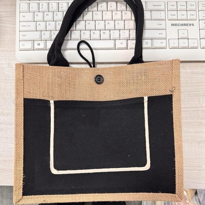 Stilvoller Jutebeutel in Natur- & Schwarztönen – Praktischer Begleiter für Alltag