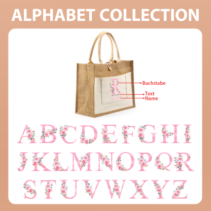 Personalisierter Name & Buchtsbe & Text Hanfjute Tasche – Praktische und umweltfreundliche Jute-Tasche