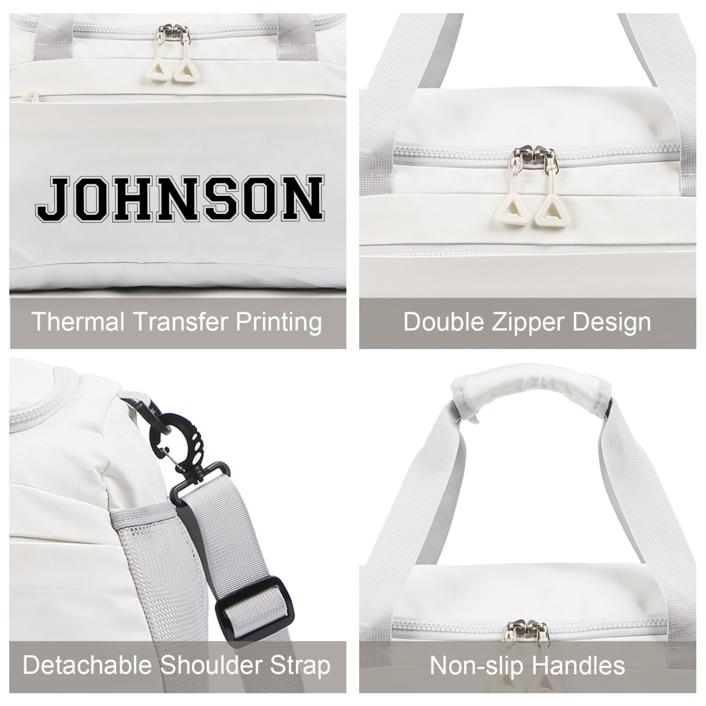 Personalisierter 1 Namen Oxford-Stoff Reisetasche/Gymtasche – Vier Farben zur Auswahl