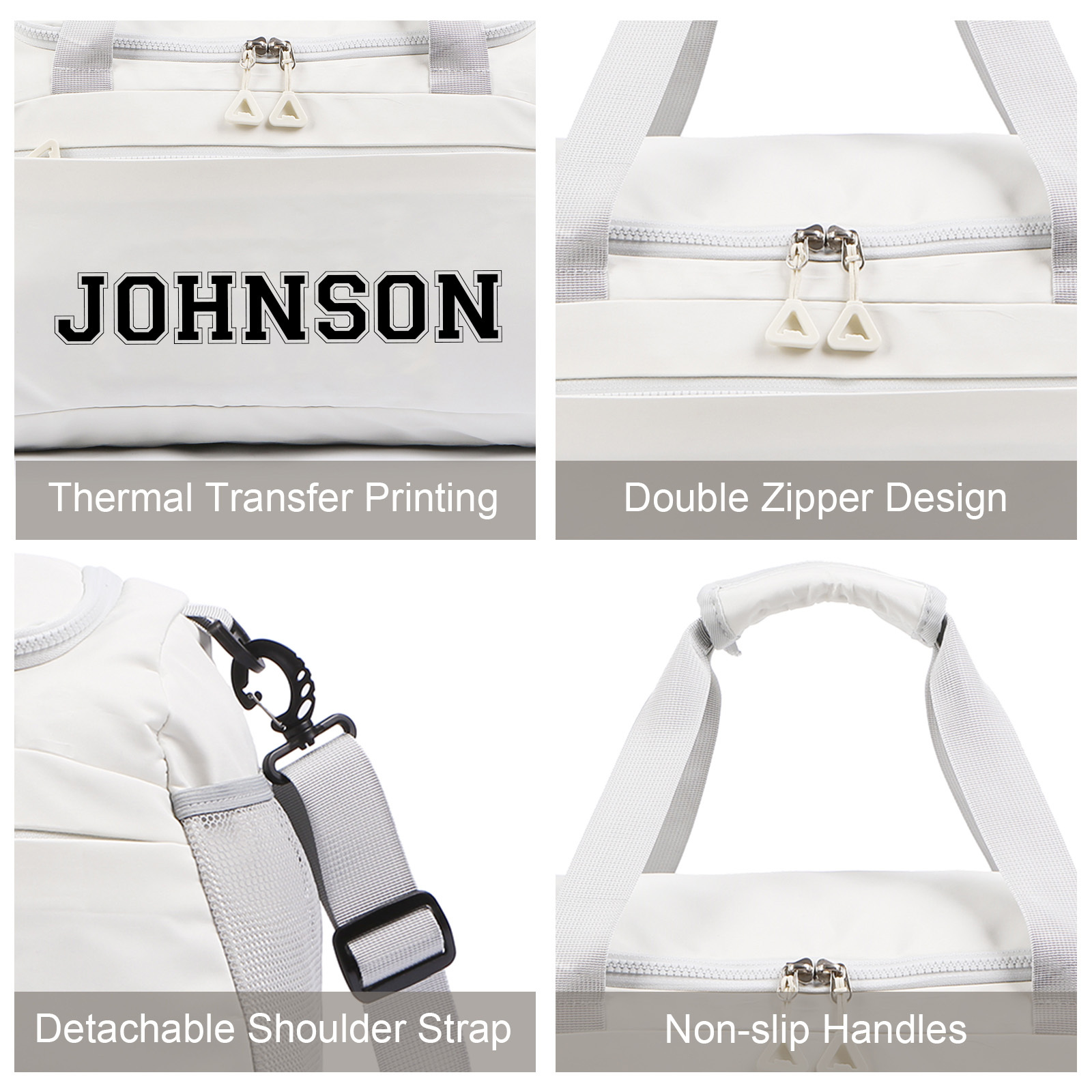 Personalisierter 1 Namen Oxford-Stoff Reisetasche/Gymtasche – Vier Farben zur Auswahl