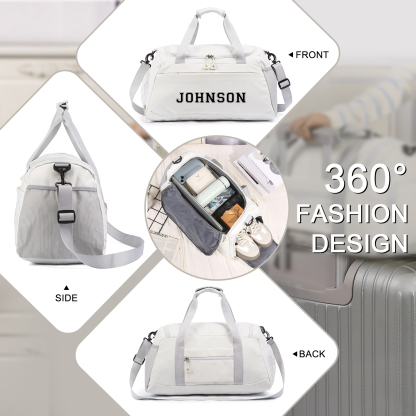 Personalisierter 1 Namen Oxford-Stoff Reisetasche/Gymtasche – Vier Farben zur Auswahl