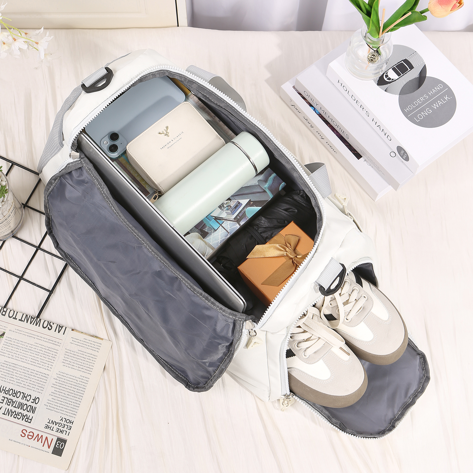 Personalisierter 1 Namen Oxford-Stoff Reisetasche/Gymtasche – Vier Farben zur Auswahl