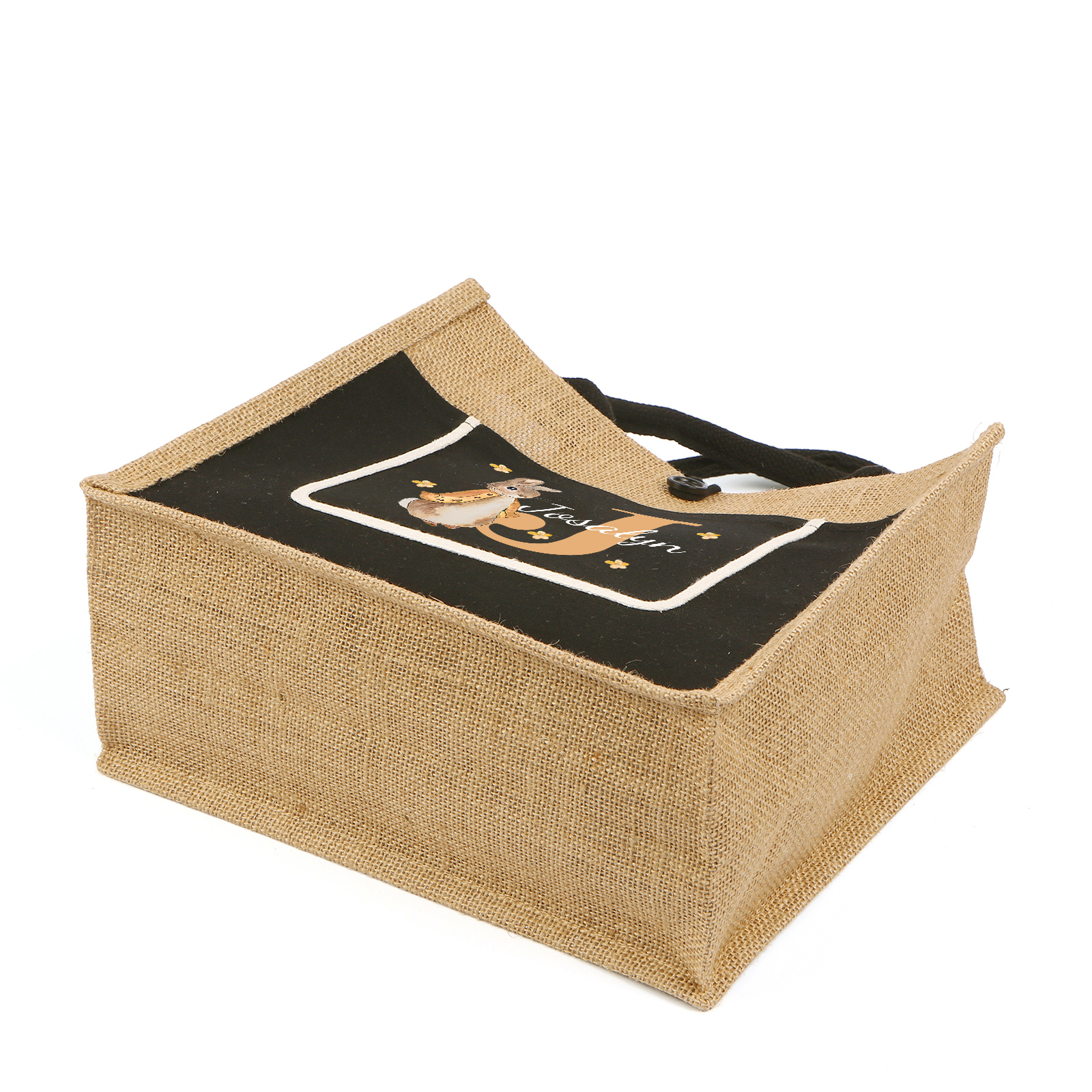 Personalisierbarer Name & Buchstabe Ostern Leinen Hase Tasche