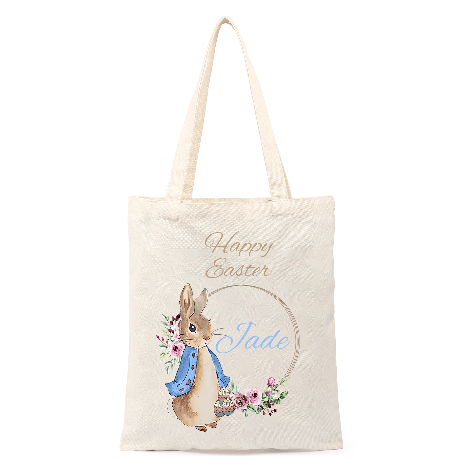 Kettenmachen Personalisierbarer 1 Text & Name & Foto Ostern Baumwolle Hase Tasche 16.99