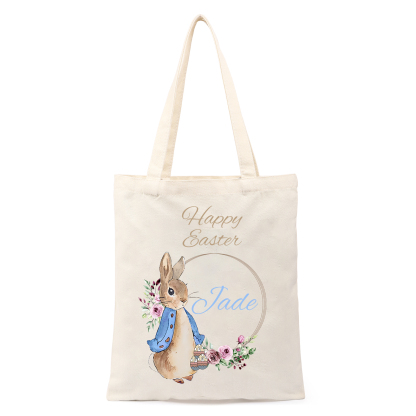 Kettenmachen Personalisierbarer 1 Text & Name & Foto Ostern Baumwolle Hase Tasche 16.99