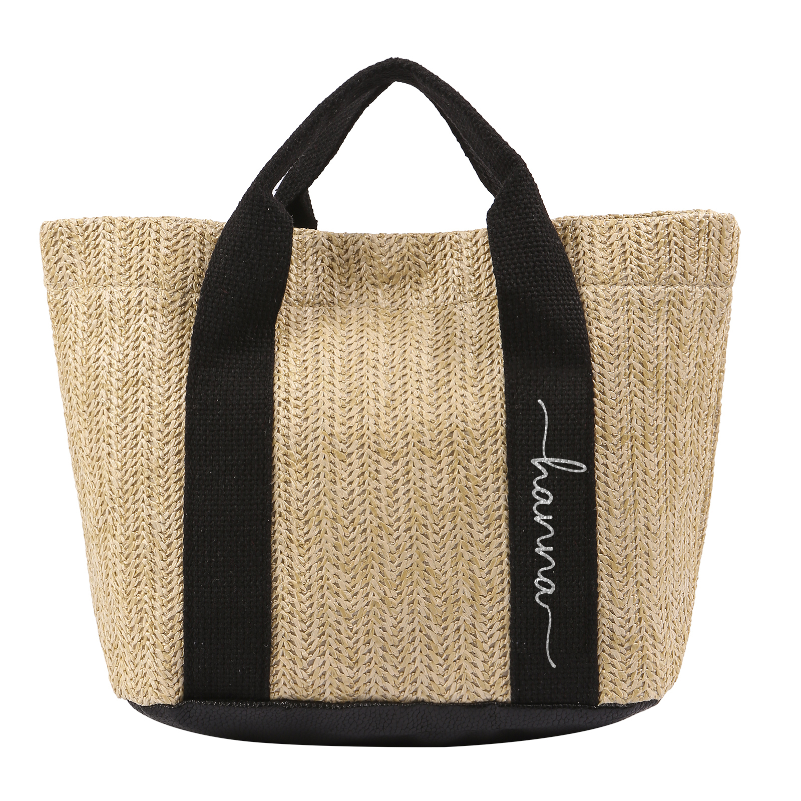 Personalisierbarer Name in 5 Stile Stroh Leinen Damen-Tasche