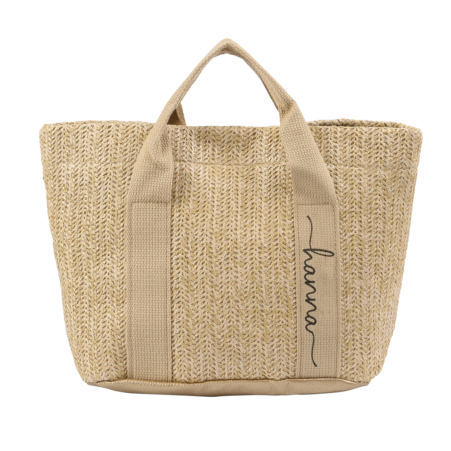 Personalisierbarer Name in 5 Stile Stroh Leinen Damen-Tasche