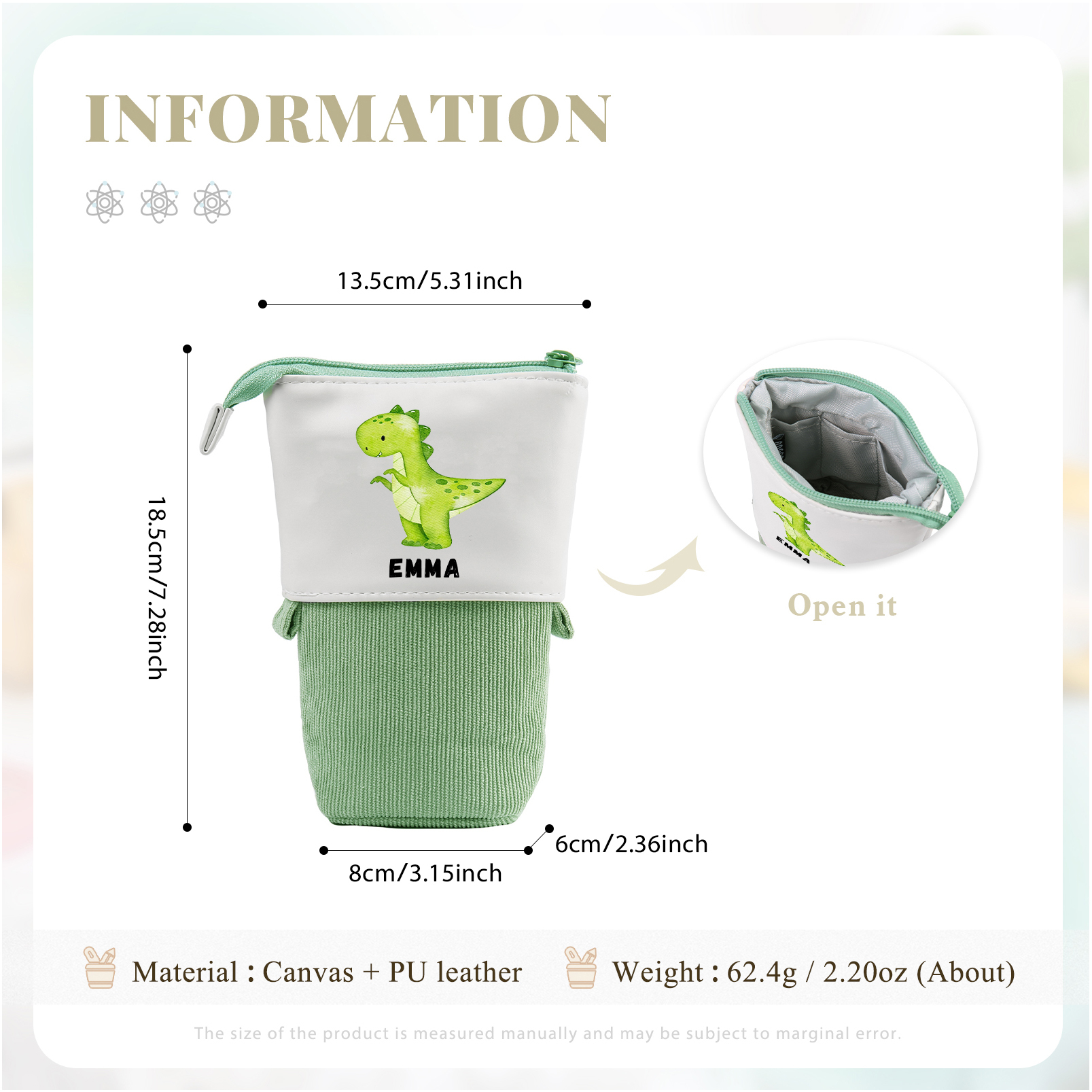 Schulanfang Geschenkset -Personalisierter Name & Datum Emaille Tasse & Dino Stifteetui Stifttasche & Dino Armbänder Set - Geschenk für Schulkind mit Geschenk Box