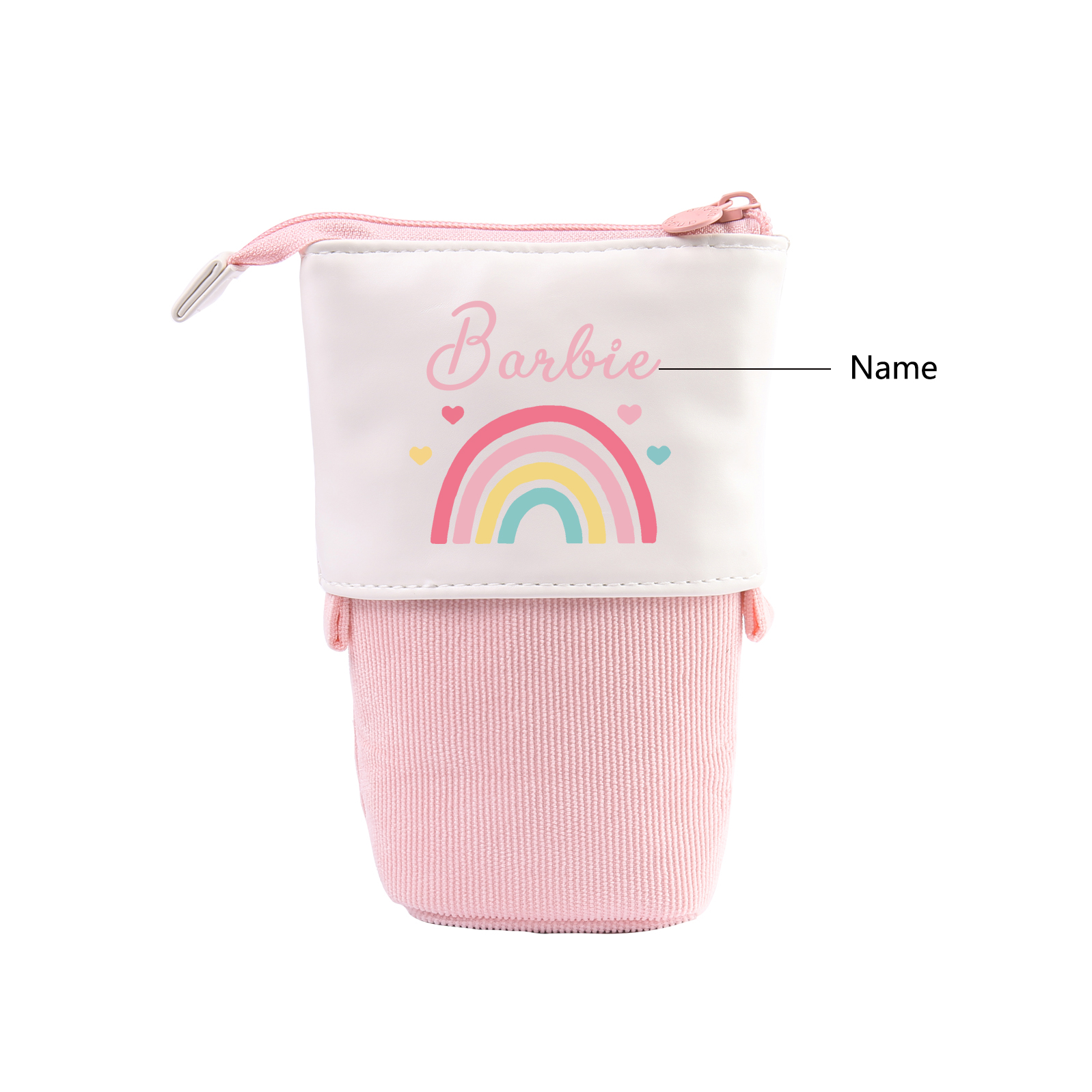 Schulanfang Geschenkset -Personalisierter Name Emaille Tasse & Regenbogen Stifteetui Stifttasche & Löwenzahn Armbänder Set - Geschenk für Schulkind mit Geschenk Box