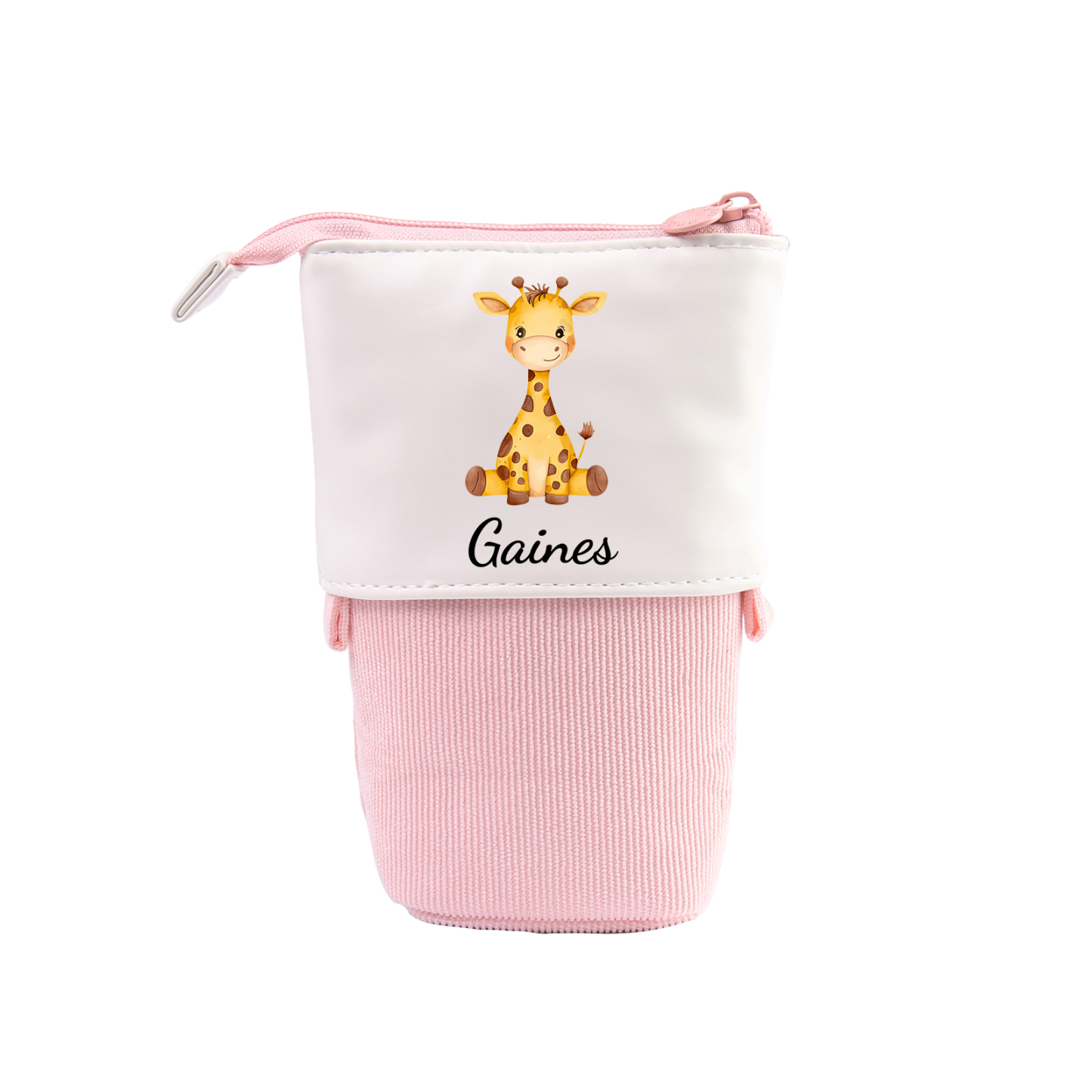 Personalisierter Name & Tier-typ Leinwand PU-Leder Stifteetui Stifttasche