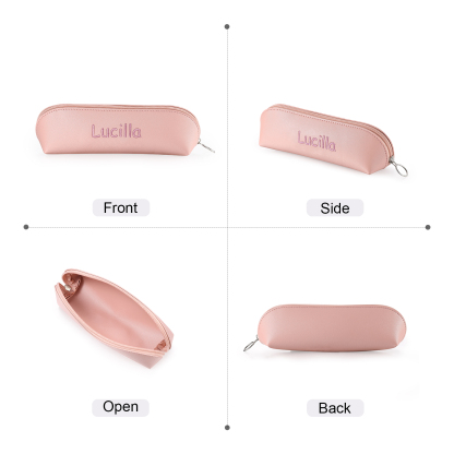 Personalisierter Name in 8 Farben Leinwand PU-Leder Stifteetui Stifttasche