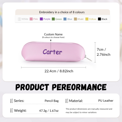 Personalisierter Name in 8 Farben Leinwand PU-Leder Stifteetui Stifttasche