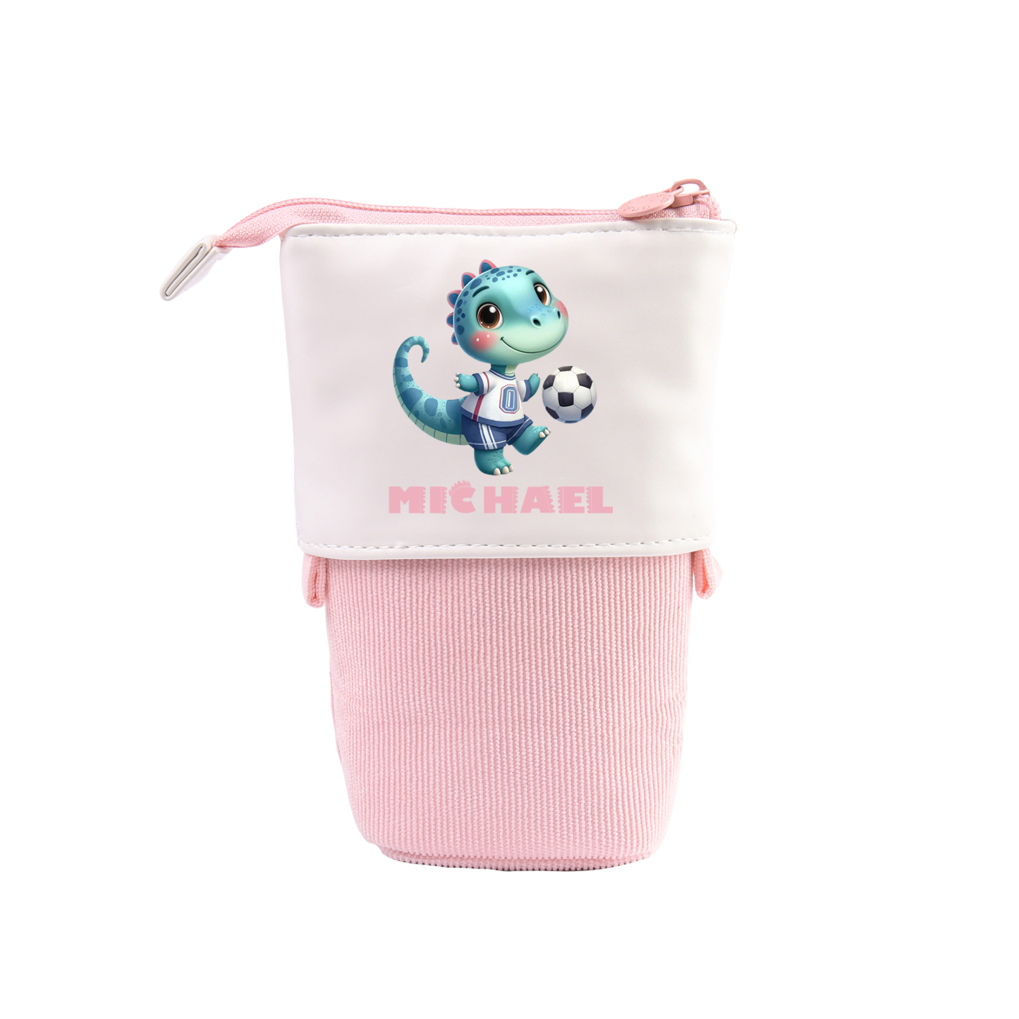 Personalisierter Name & Echsendrache in 4 Farben Leinwand PU-Leder Stifteetui Stifttasche für Kinder