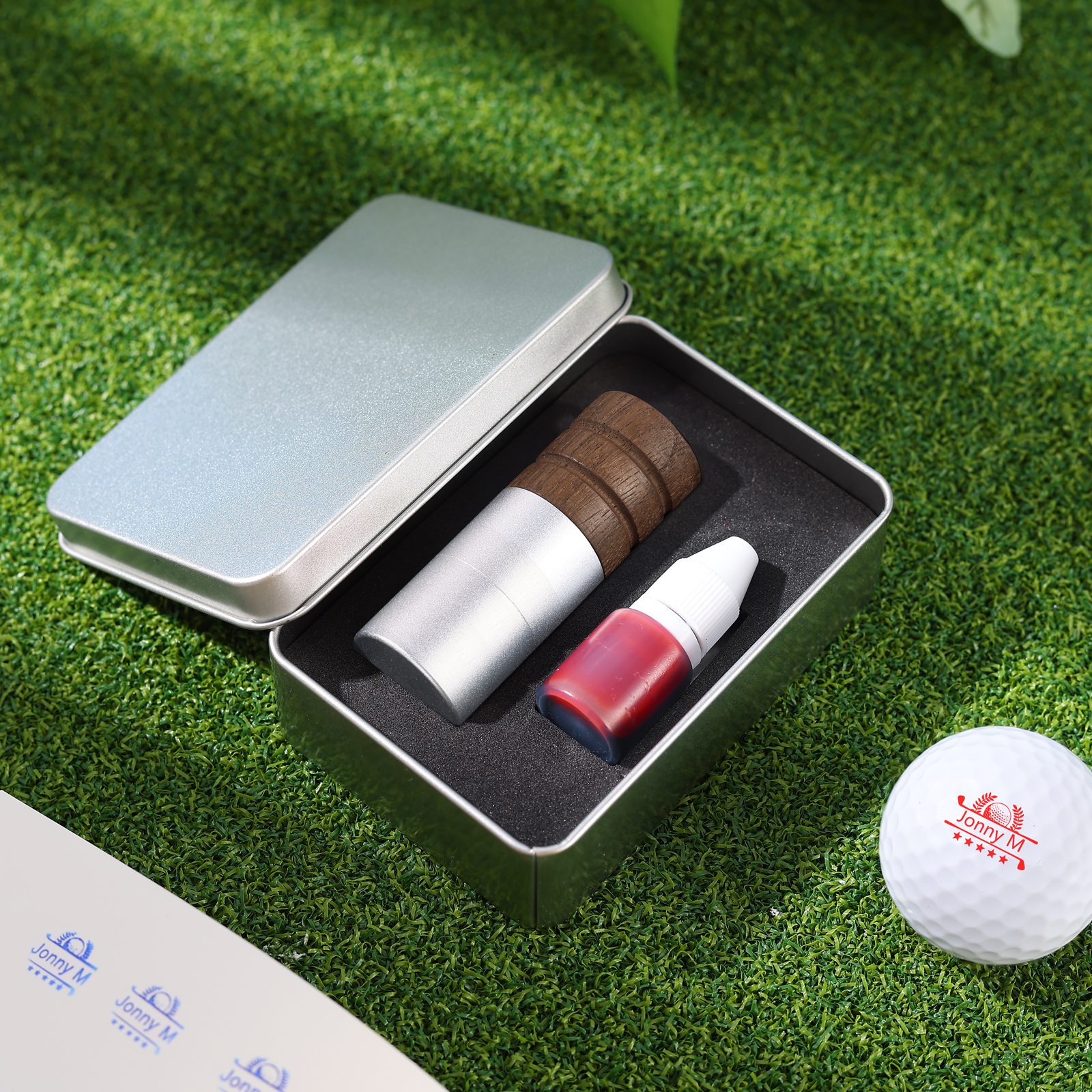 Personalisierter Golfballstempel – individuelle Initialen oder 1 Name, Geschenk für Golfer, Männer, Frauen, Vater, Ehemann, Freund, individueller Logo-Stempel, Ballmarker, Golfball-Marker, Golfzubehör | Jessemade