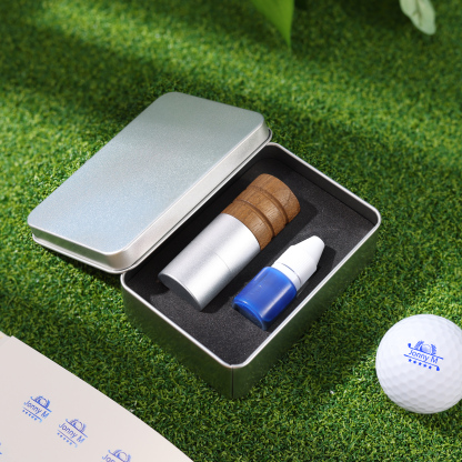 Personalisierter Golfball-Stempel aus Walnussholz Individueller Logostempel