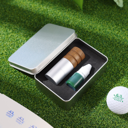 Personalisierter Golfball-Stempel aus Walnussholz Individueller Logostempel
