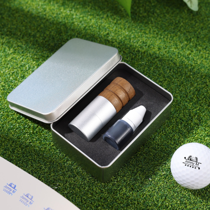 Personalisierter Golfball-Stempel aus Walnussholz Individueller Logostempel