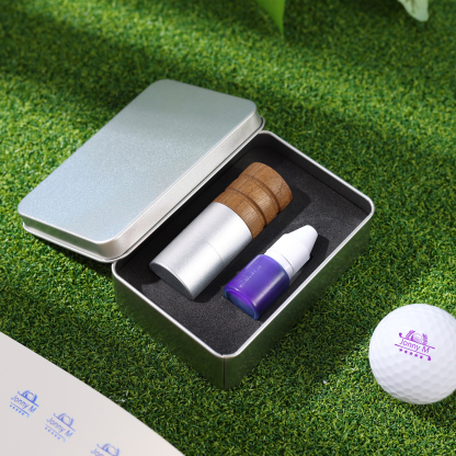 Personalisierter Golfball-Stempel aus Walnussholz Individueller Logostempel