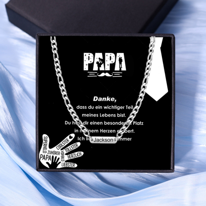 Personalisierte 1 Namen Herrenhalskette & Geschenkkarte & Geschenkbox