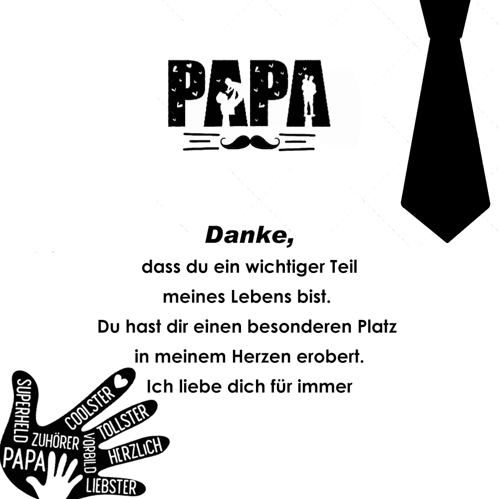 Personalisierte 1 Namen Herrenhalskette & Geschenkkarte & Geschenkbox Geschenkkarte Set für Papa