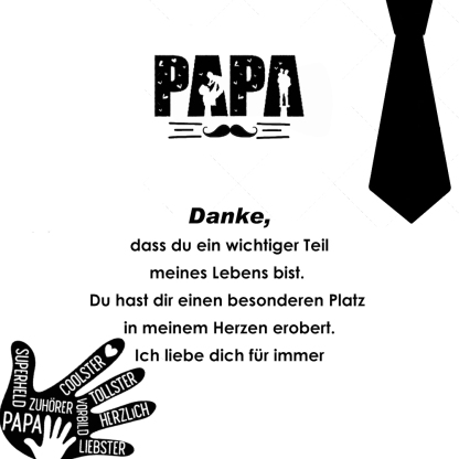 Personalisierte 1 Namen Herrenhalskette & Geschenkkarte & Geschenkbox Geschenkkarte Set für Papa