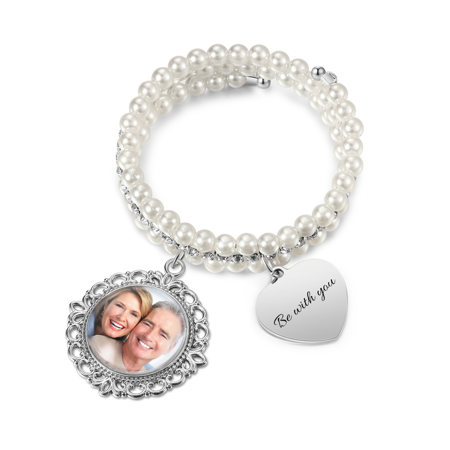 Kettenmachen S925 Silber Herz Foto Charm Clip Bead Anhänger 32.99