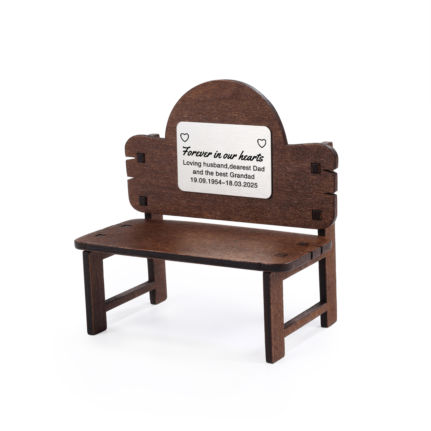 Personalisierte Mini-Holzbank zum Gedenken – individuell – Stuhl „In liebevoller Erinnerung“