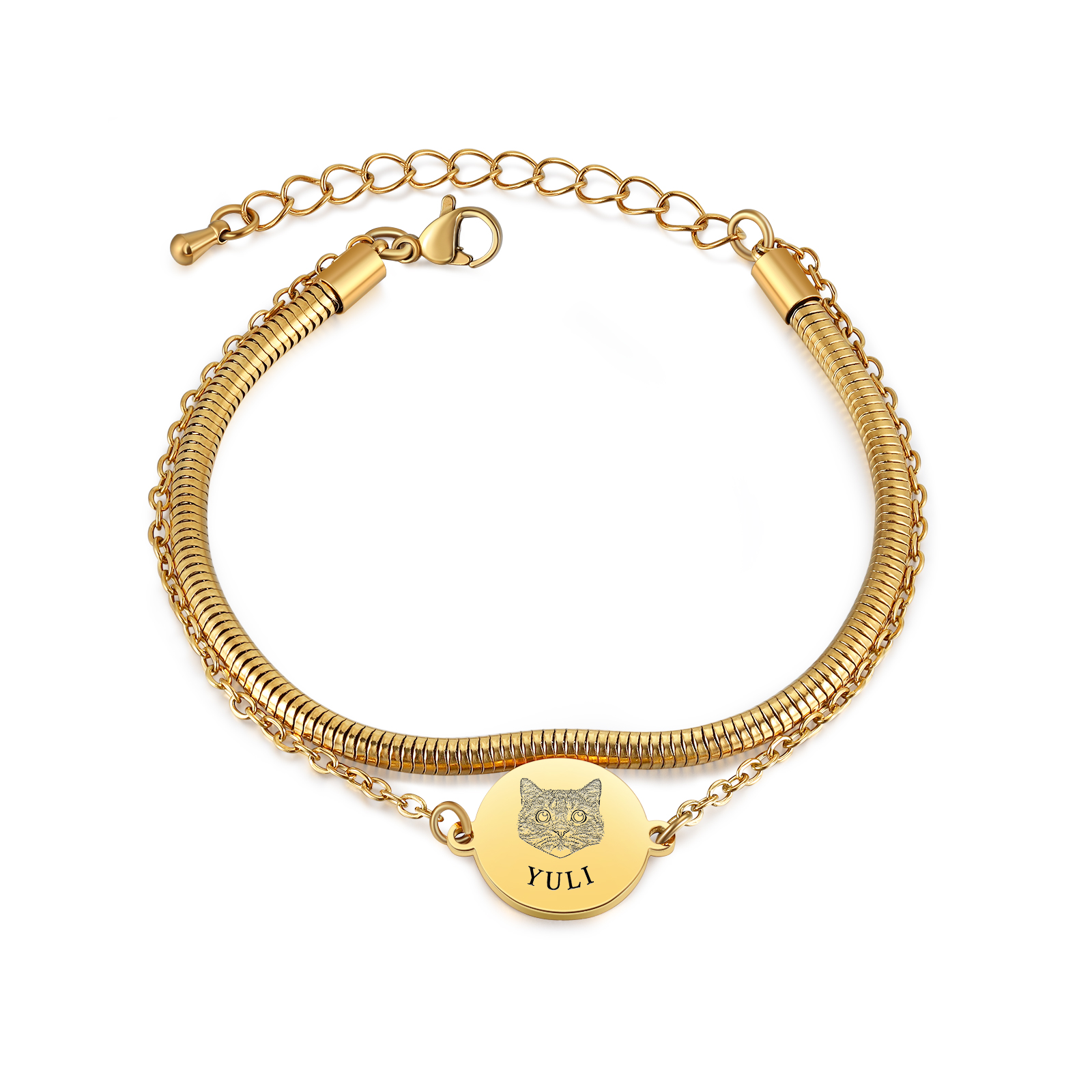 Personalisiertes Hausetiert Foto - Schlangenkette-Armband