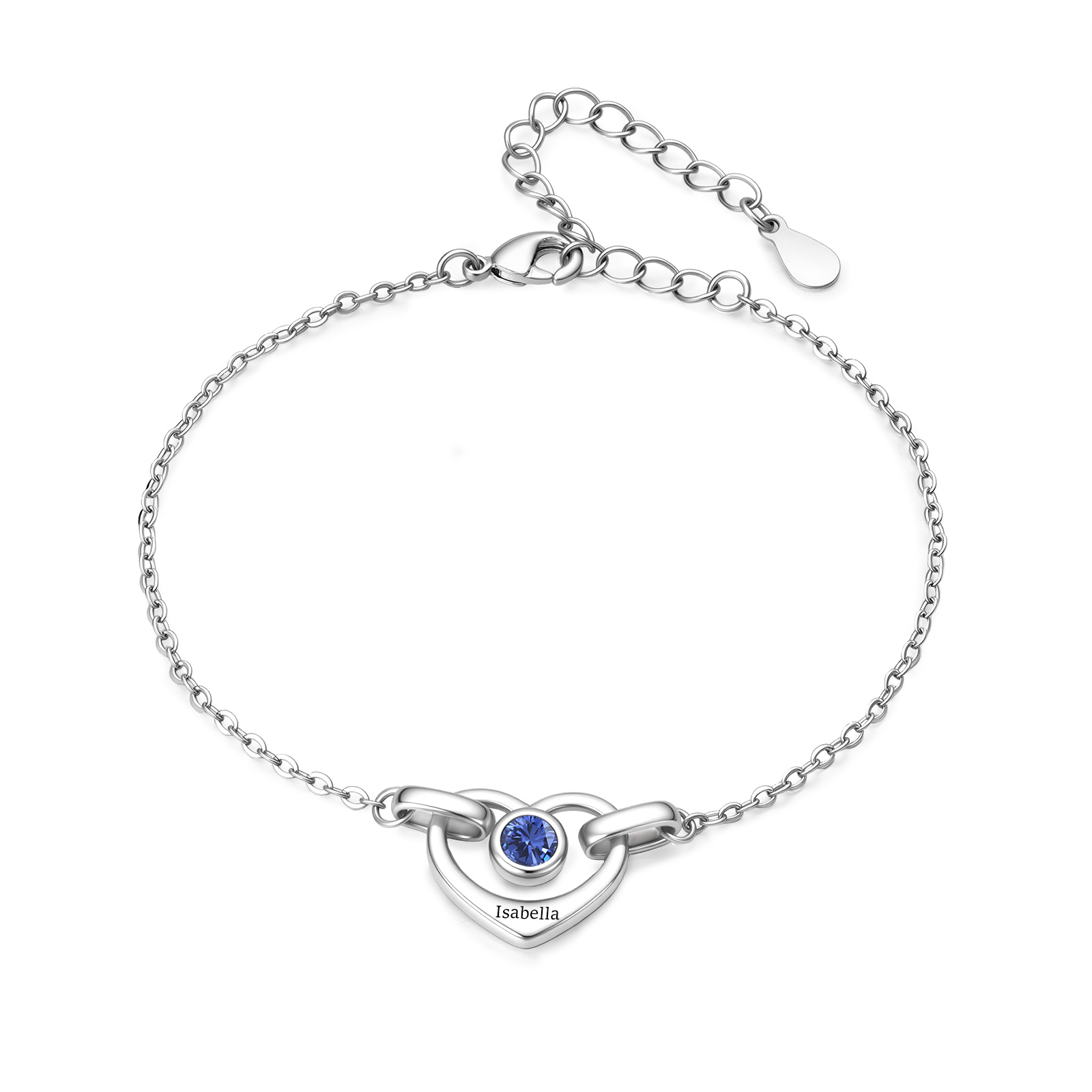 Personalisiertes Armband mit verschlungenen Herzen, 1 bis 5 Namen und Geburtssteinen – persönliches Geschenk für Mama oder Freundin Geburtstagsgeschenk, Muttertagsgeschenk für Mama und Oma | kettenmac