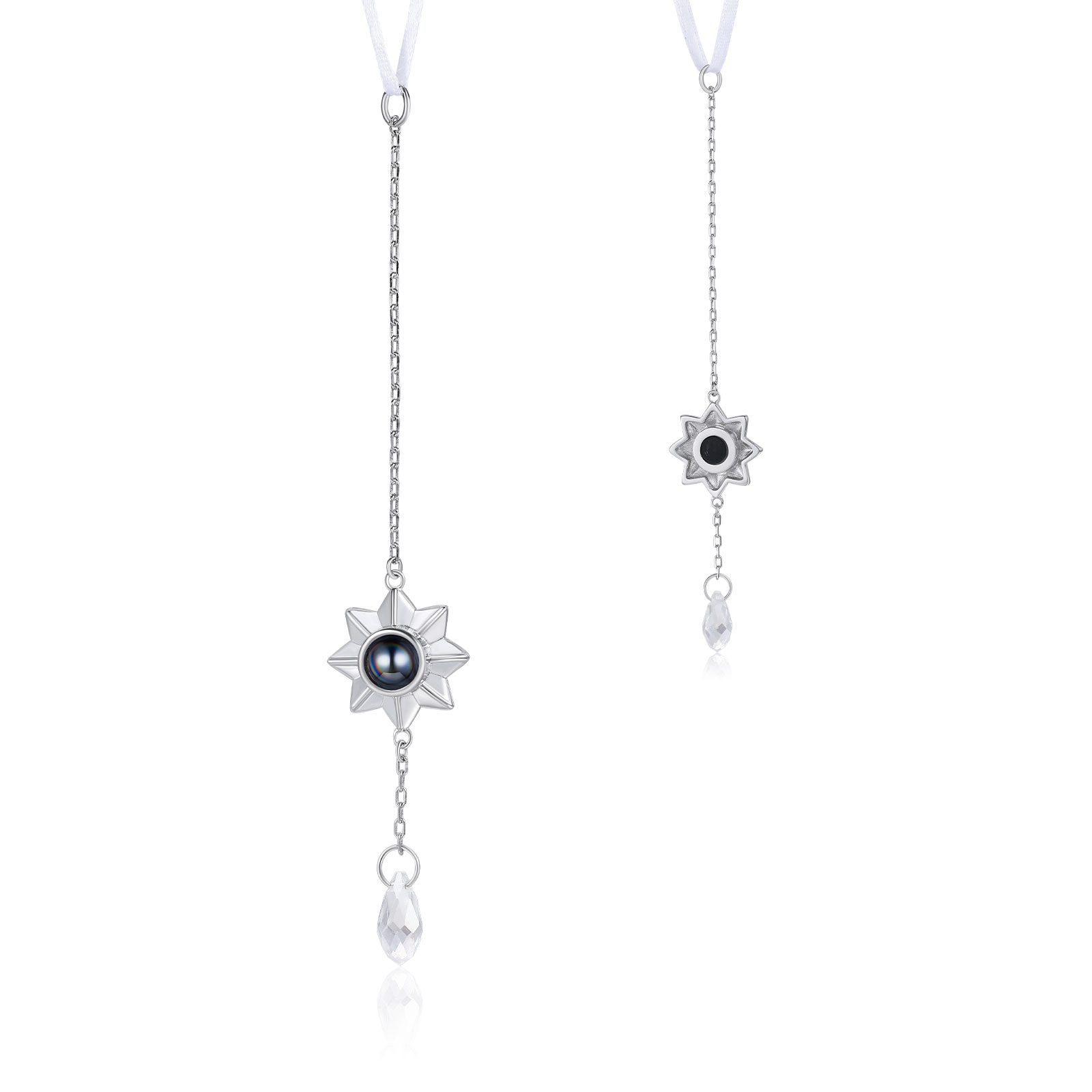 Personalisierter achtzackiger Sternanhänger mit Fotoprojektion zu Weihnachten, Christbaumanhänger, Weihnachtsanhänger, Ornament