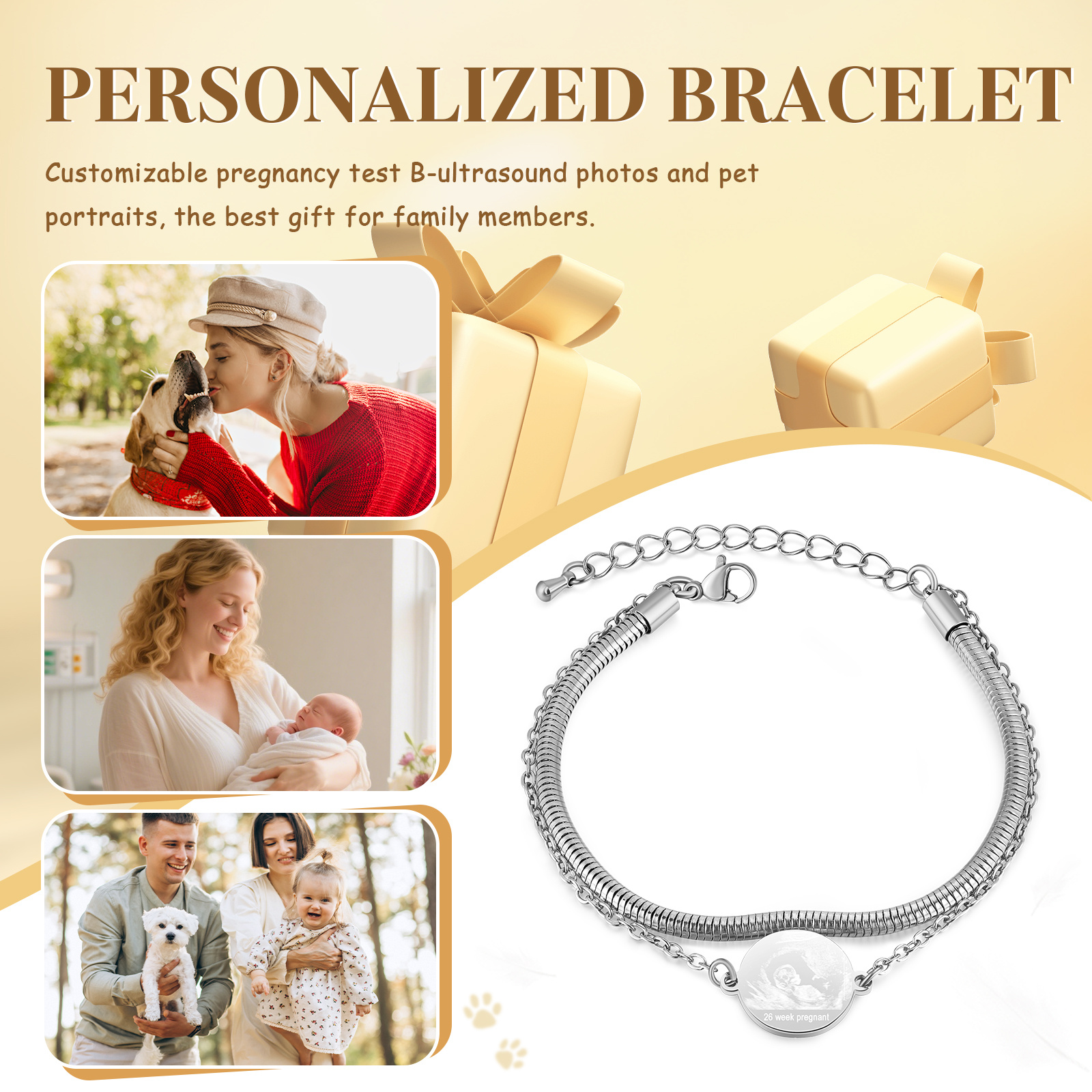 Personalisiertes Hausetiert Foto - Schlangenkette-Armband