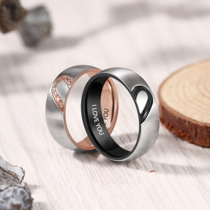 Personalisierte 2 Texte Paar Ring-Halsketten