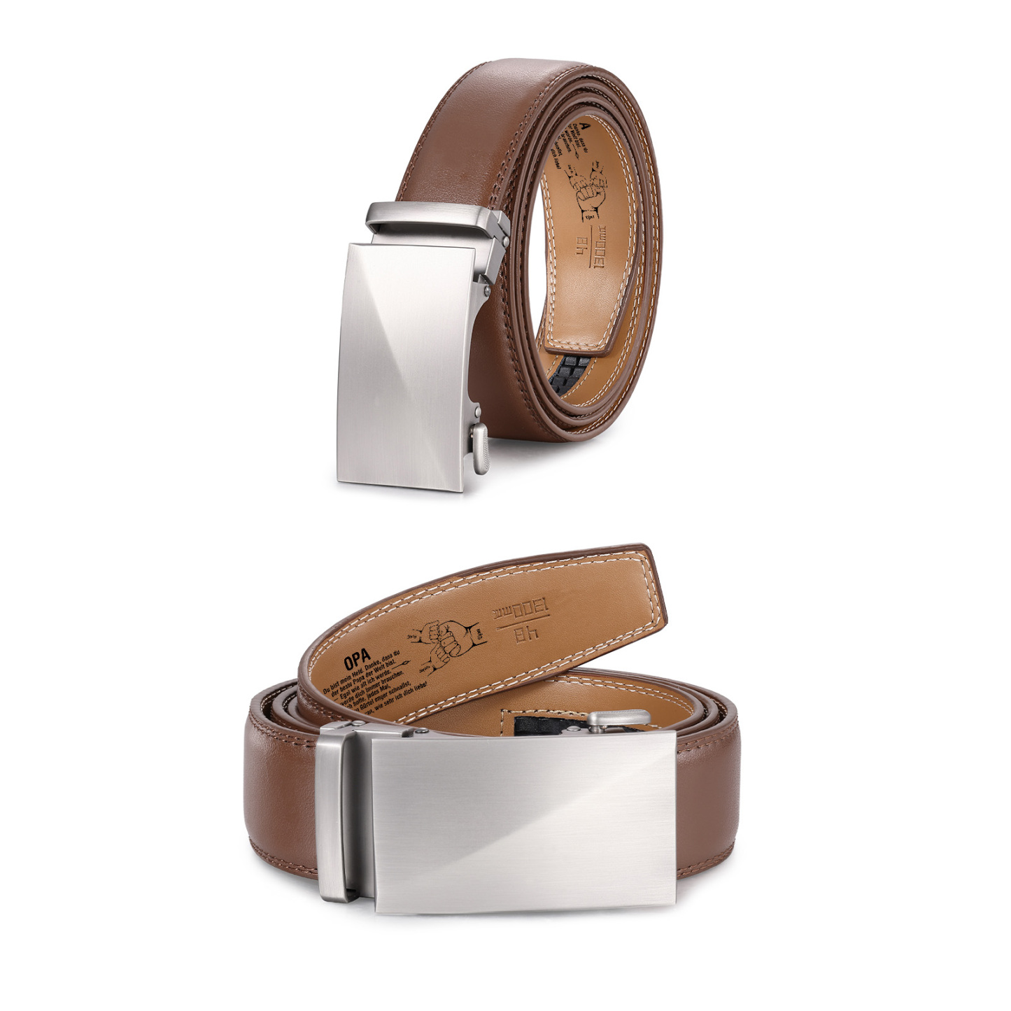 Personalisierter Opa-Ledergürtel mit Namen & Faustgruß