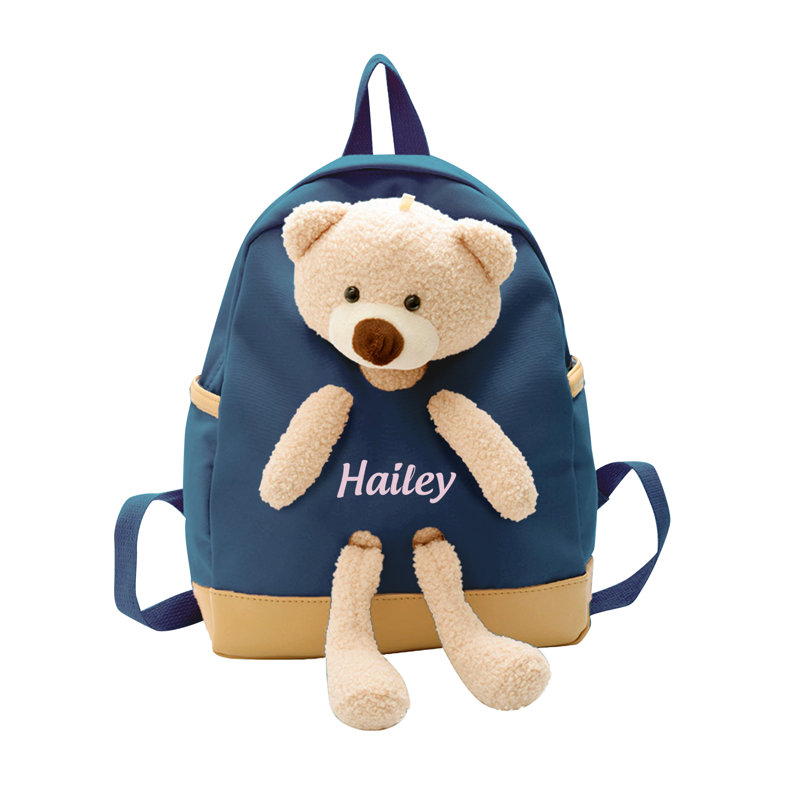 Personalisierte Name Rucksack Schüler Schultasche in 5 Farbe mit Bär