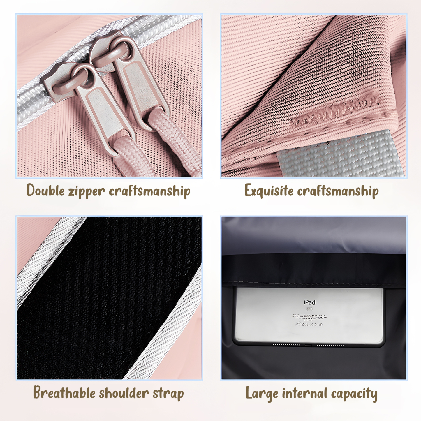 Personalisierte Name & Texte Rucksack Schüler Schultasche in 3 Farbe mit Pony