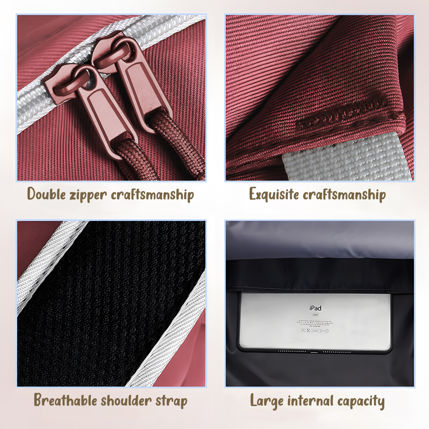 Personalisierte Name & Texte Rucksack Schüler Schultasche in 3 Farbe mit Pony