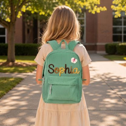 Personalisierter Kinderrucksack mit Namen aus Cord Geschenk für Kinder zum Schulanfang