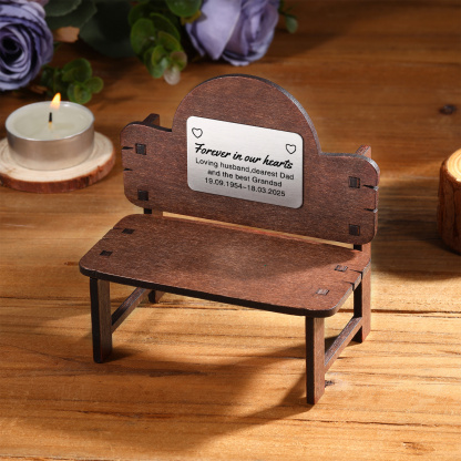 Personalisierte Mini-Holzbank zum Gedenken – individuell – Stuhl „In liebevoller Erinnerung“