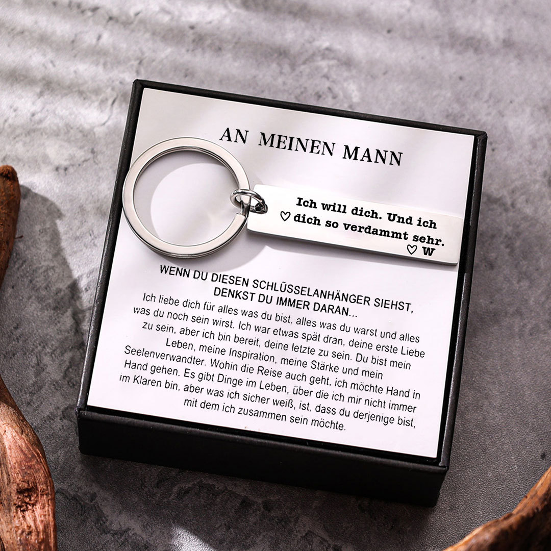 Personalisierter Brief-Schlüsselanhänger I Ich liebe dich verdammt noch mal Schlüsselanhänger für Paare