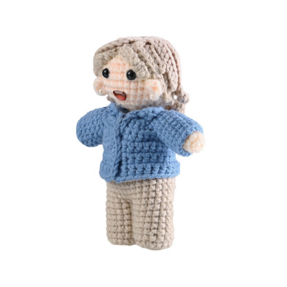 Handgefertigter Personalisierter Foto Häkelpuppe aus Garn mit Kleid zum Verkauf