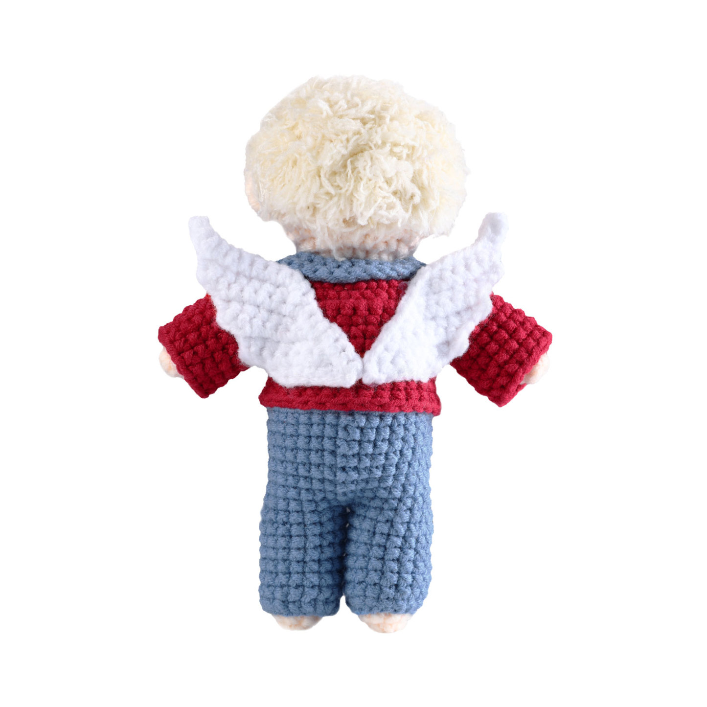 Handgefertigter Personalisierter Foto Häkelpuppe aus Garn mit Kleid zum Verkauf