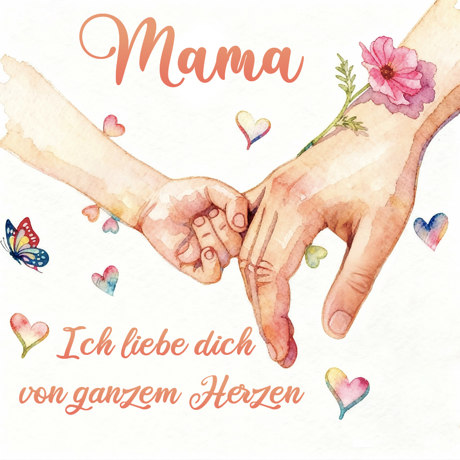 Mama-Hand-in-Hand-Geschenkkarte