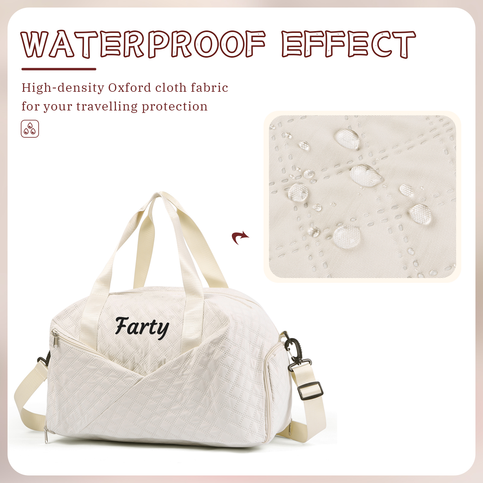 Personalisierter 1 Name Oxford-Stoff Reisetasche/Gymtasche in 3 Farben