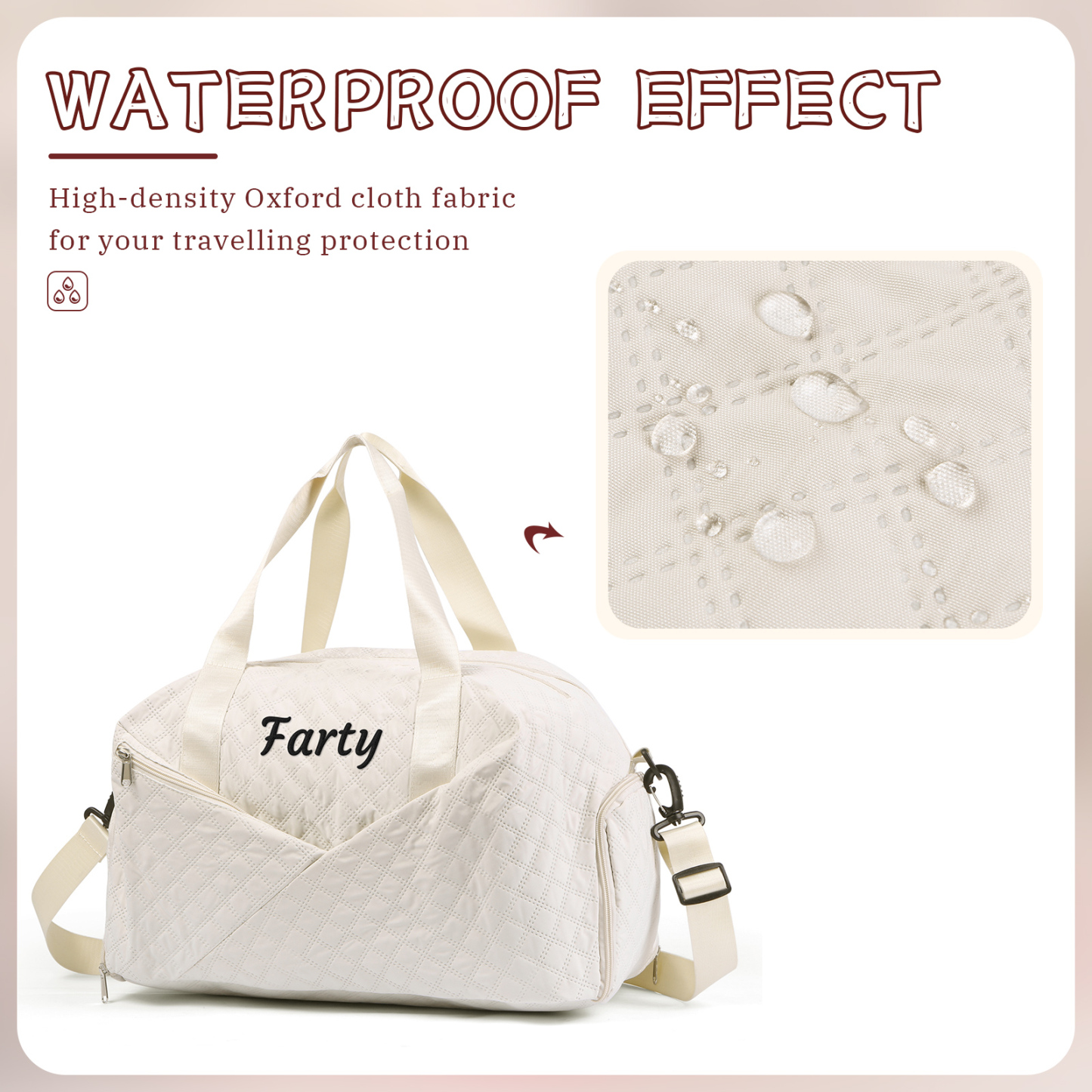 Personalisierter 1 Name Oxford-Stoff Reisetasche/Gymtasche in 3 Farben