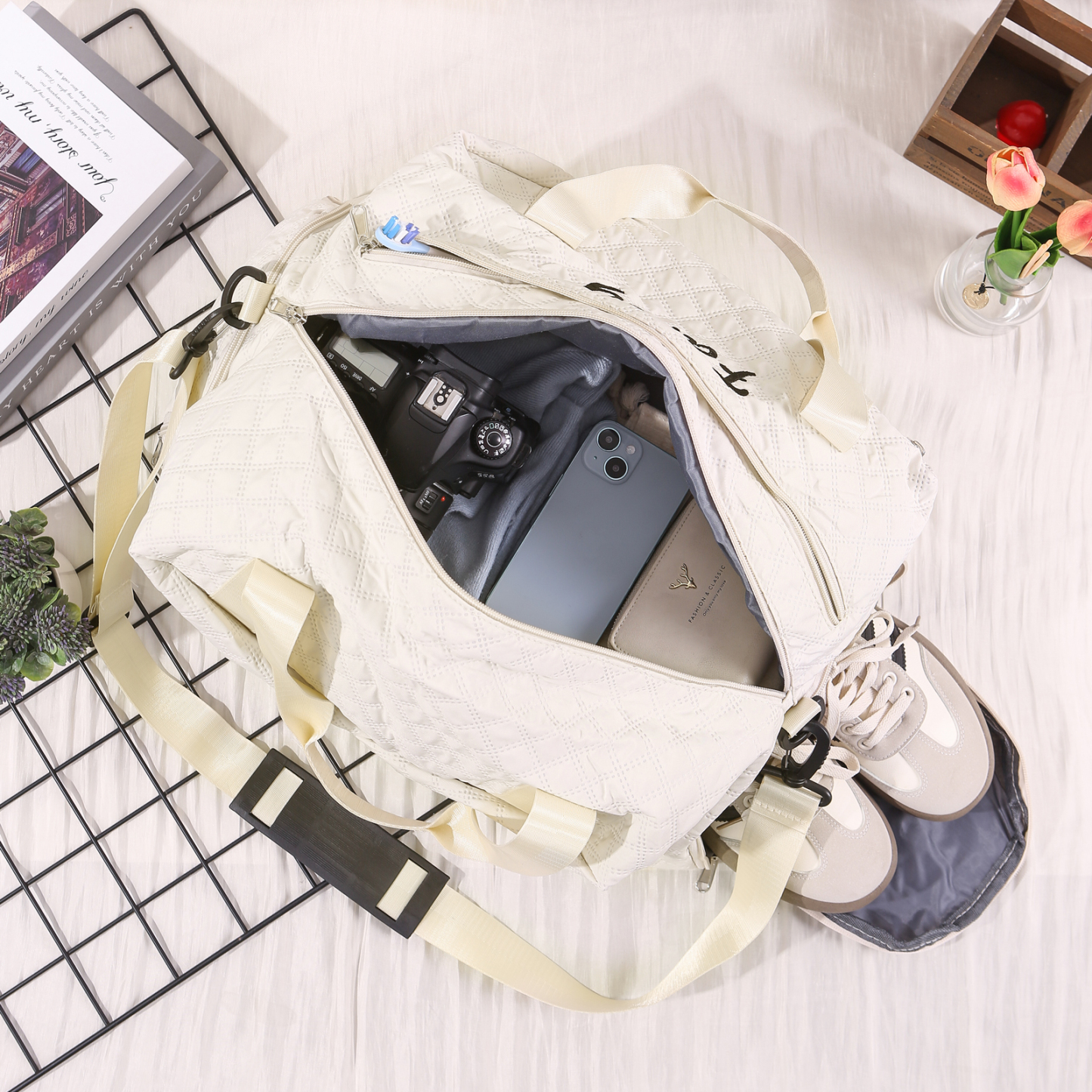 Personalisierter 1 Name Oxford-Stoff Reisetasche/Gymtasche in 3 Farben