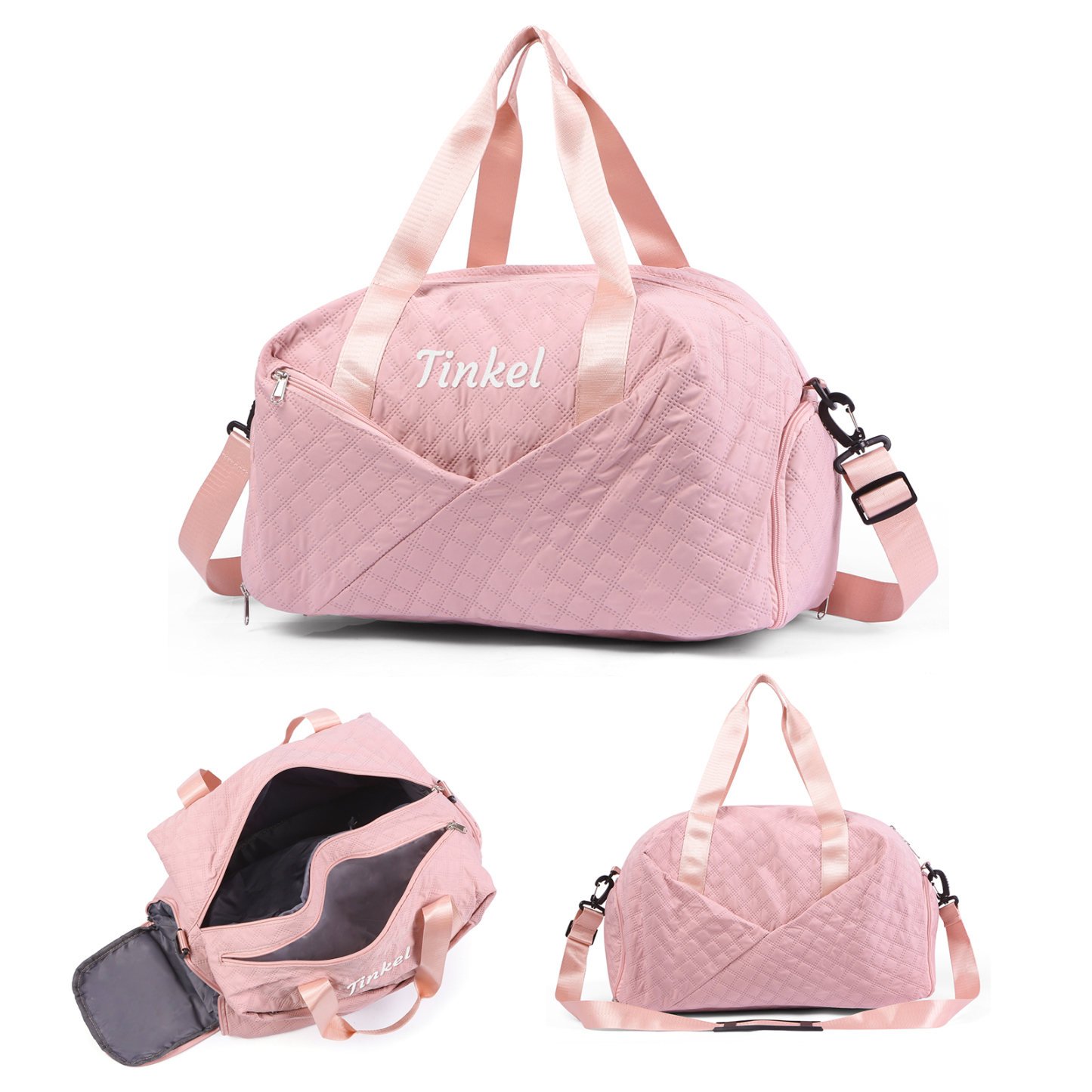 Personalisierter 1 Name Oxford-Stoff Reisetasche/Gymtasche in 3 Farben